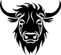 Highland cow - minimalist and simple silhouette - vector illustration Royalty Free Stock Photo