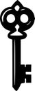 Key - black and white isolated icon - vector illustration Royalty Free Stock Photo
