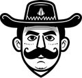 Mexico - black and white isolated icon - vector illustration Royalty Free Stock Photo