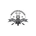 Simple black and white vector logo concept about motorcycle club