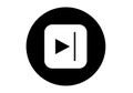 Simple black and white youtube play button icon Royalty Free Stock Photo