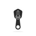 Simple black zipper icon