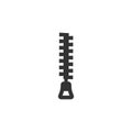 Simple black zipper icon. Isolated vector zipper silhouette icon.