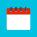 Simple blank calendar template in flat date vector illustration Royalty Free Stock Photo