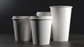 This simple blank stacked paper cups mockup in classic white is perfect for any branding approach