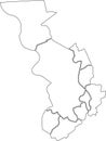 Blank white map of districts of Antwerp, Belgium Royalty Free Stock Photo