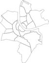 Blank white districts map of Basel, Switzerland Royalty Free Stock Photo