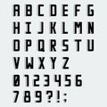 Simple blocky vector font with numbers