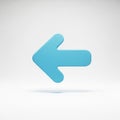 Simple Blue Arrow Pointing Left on a Light Gray Background direction symbol Royalty Free Stock Photo