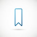 Simple blue bookmark icon on a white background. The design features a rectangular shape with a Royalty Free Stock Photo