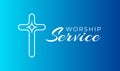 Simple Blue Christian Worship Service Background Illustration