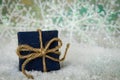 Simple blue christmas box with surprise inside