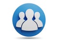 Simple blue circle icon representing a group of people Royalty Free Stock Photo