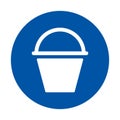 Simple Blue Circle Icon with White Bucket Symbol for Various Uses Royalty Free Stock Photo