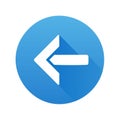 Simple Blue Circular Icon with Left Arrow Pointing Backwards Navigation Direction Button Royalty Free Stock Photo