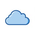 Simple Blue Cloud Icon on White Background Royalty Free Stock Photo