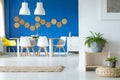 Simple blue dining room Royalty Free Stock Photo