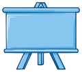 Simple blue easel with blank board for presentations or display Royalty Free Stock Photo