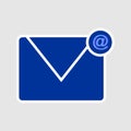 simple blue email icon sticker Royalty Free Stock Photo