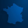 Simple blue France map background, vector