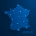 Simple blue France map background, vector