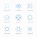 Simple blue geometric abstract symmetric shapes