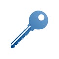 Simple blue gradient key icon symbolizing access security and solutions Royalty Free Stock Photo