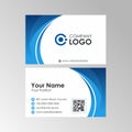 Simple Blue Gradient Wave business card design