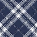 Simple blue and grey plaid pattern vector. Seamless herringbone tartan check plaid for menswear and womenswear flannel shirt. Royalty Free Stock Photo