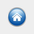 Simple Blue Home Glossy Icon Royalty Free Stock Photo
