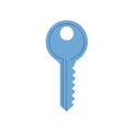 Simple Blue Key Illustration for Security, Access, or Unlock Concepts with White Background Royalty Free Stock Photo