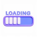 Simple blue loading bar with progress indicators on transparent background Royalty Free Stock Photo