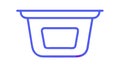 Simple blue outline container tub storage box icon, vector design Generative AI Royalty Free Stock Photo