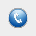 Simple Blue Phone Glossy Icon