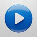 Simple blue play button icon for media player app and website interface Royalty Free Stock Photo