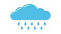 Simple Blue Raining Cloud Icon, Weather Forecast, vector design Generative AI Royalty Free Stock Photo