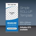 Simple Blue Roll-up Template Vector