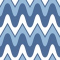 Simple blue scalloped seamless pattern