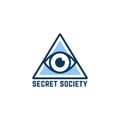 Simple blue secret society logo