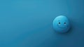 Simple blue smiley face on a blue background