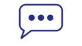 A simple blue speech bubble icon on a white background for communication and messaging Royalty Free Stock Photo