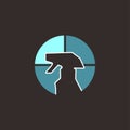 Blue spray icon of windows cleaning service