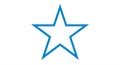 A simple blue star outline with five points on a plain white background. The star Royalty Free Stock Photo