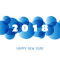 Simple Blue and White New Year Card, Cover or Background Design Template - 2018 Royalty Free Stock Photo