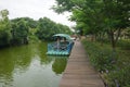 Simple boat on the edge of the mangrove forest swamp Royalty Free Stock Photo