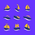 Simple Boat Logo Collection, Ship Logo, Boat Logo