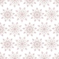 Simple bohemian Christmas lace snowflakes vector seamless pattern on white background for fabric, wallpaper, scrapooking Royalty Free Stock Photo