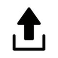 Black Upload Arrow Icon on White Background symbol technology Royalty Free Stock Photo