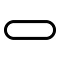 Black Outline of a Rounded Rectangle on a White Background shape border Royalty Free Stock Photo