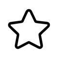 Simple Outline Star Shape Sign Symbol Graphic Element Isolated on White Royalty Free Stock Photo
